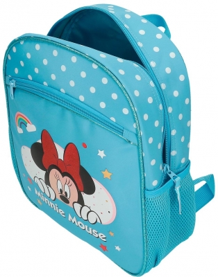 Ghiozdan fete clasa 0, Minnie Mouse Rainbow, bleu, Disney